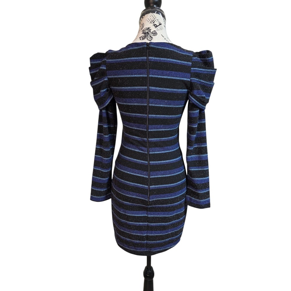 MC Company Brazil Metallic Puff Shoulder Bodycon Dress - TAM 38 / US S/M (READ) - Picture 2 of 12
